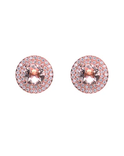 GENEVIVE GENEVIVE 14K ROSE GOLD VERMEIL CZ STUDS