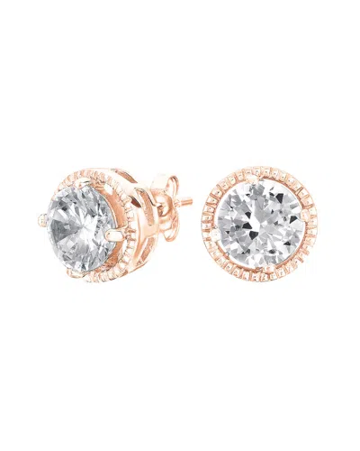 GENEVIVE GENEVIVE 14K ROSE GOLD VERMEIL PLATED STUDS