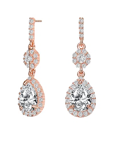 GENEVIVE GENEVIVE 18K ROSE GOLD VERMEIL EARRINGS