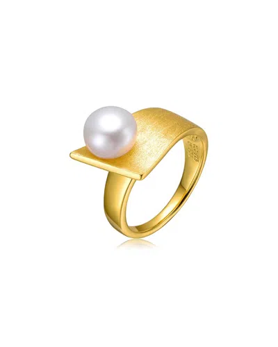 GENEVIVE GENUINE FRESHWATER PEARL LINEAR RING