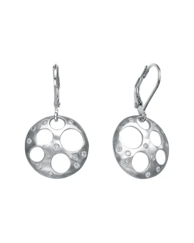 GENEVIVE GENEVIVE SILVER CZ BUBBLE EARRINGS