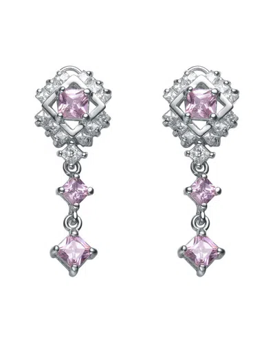 GENEVIVE GENEVIVE SILVER CZ DROP EARRINGS