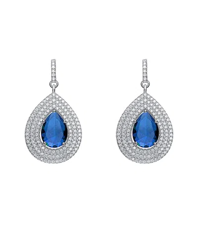 GENEVIVE GENEVIVE SILVER CZ DROP EARRINGS