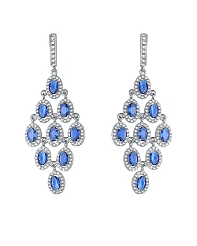 GENEVIVE GENEVIVE SILVER CZ DROP EARRINGS