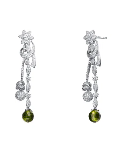 GENEVIVE GENEVIVE SILVER CZ DROP EARRINGS