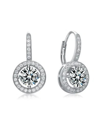 GENEVIVE GENEVIVE SILVER CZ DROP EARRINGS