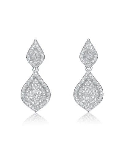 GENEVIVE GENEVIVE SILVER CZ DROP EARRINGS