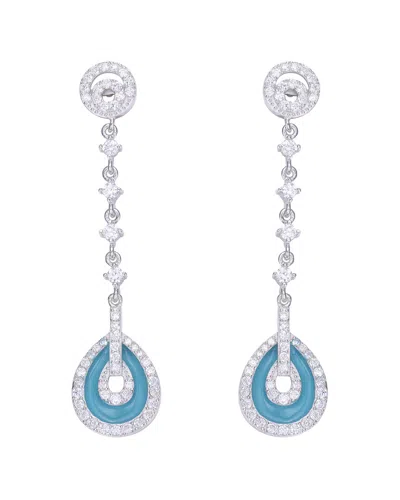 GENEVIVE GENEVIVE SILVER CZ DROP EARRINGS