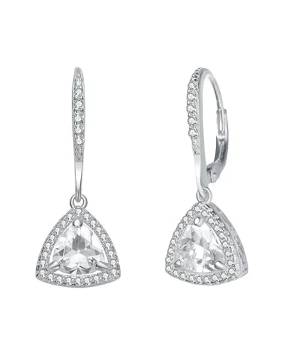 GENEVIVE GENEVIVE SILVER CZ DROP EARRINGS