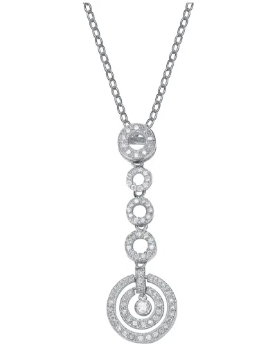 GENEVIVE GENEVIVE SILVER CZ DROP NECKLACE