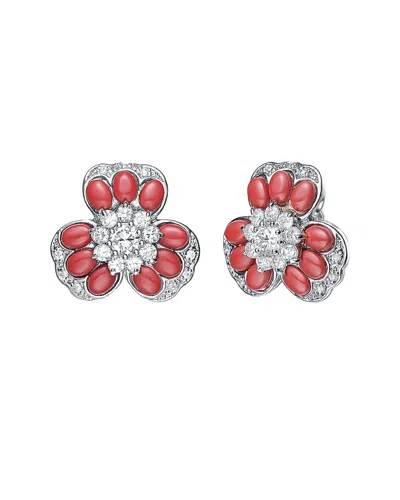 GENEVIVE GENEVIVE SILVER CZ EARRINGS