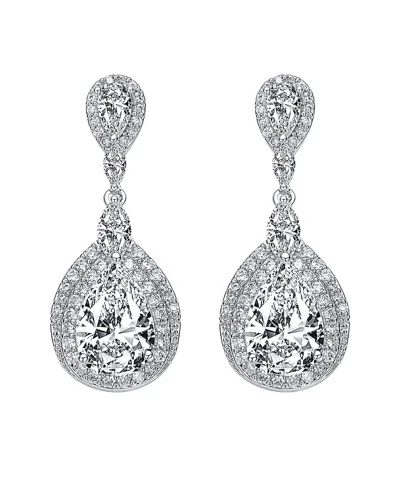 GENEVIVE GENEVIVE SILVER CZ EARRINGS
