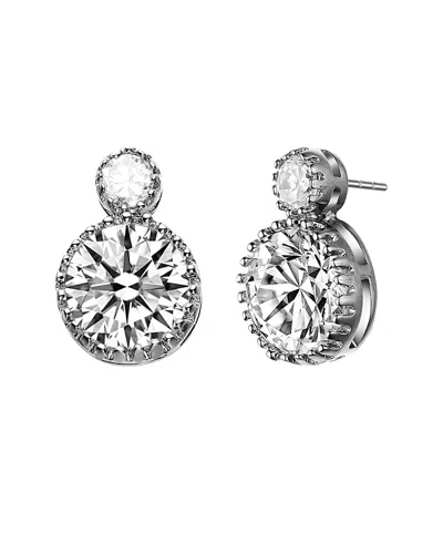GENEVIVE GENEVIVE SILVER CZ EARRINGS