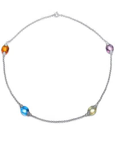 GENEVIVE GENEVIVE SILVER CZ NECKLACE