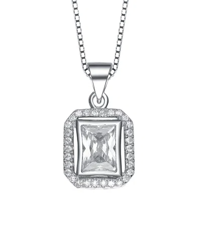GENEVIVE GENEVIVE SILVER CZ NECKLACE