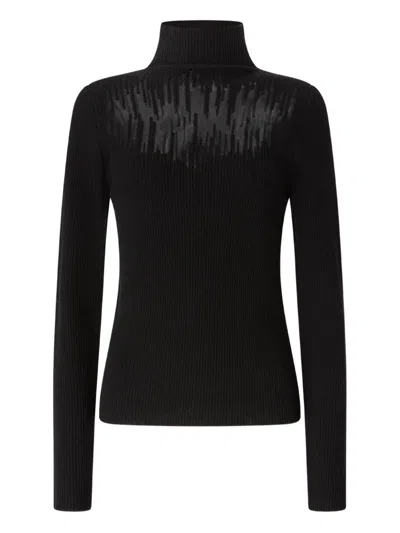GENNY RIBBED-KNIT SHEER-PANEL TOP
