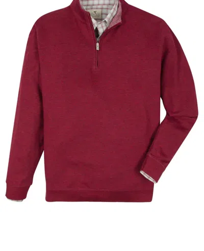 GENTEAL MEN'S COTTON MODAL QUARTER ZIP SWEATSHIRT IN MERLOT
