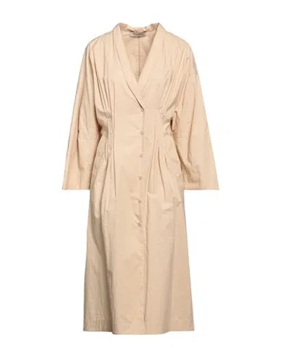 GENTRYPORTOFINO GENTRYPORTOFINO WOMAN MIDI DRESS BEIGE SIZE 10 COTTON