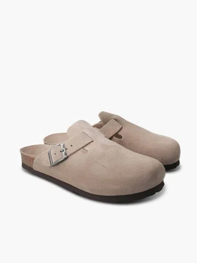 GENUINS RIVA VELOUR SANDALS UNISEX IN TAUPE