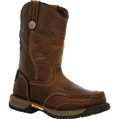 GEORGIA BOOT GEORGIA BOOT MEN'S 11" ATHENS 360 SOFT TOE WATERPROOF PULL-ON WORK BOOT BROWN -