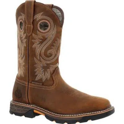GEORGIA GEORGIA BOOT MEN'S 11" CARBO-TEC FLX ALLOY TOE WATERPROOF PULL-ON WORK BOOT CRAZ
