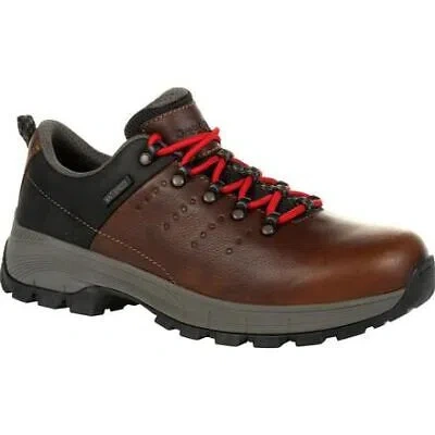 GEORGIA GEORGIA BOOT MEN'S 3" EAGLE TRAIL SOFT TOE WATERPROOF OXFORD WORK SHOE BROWN -