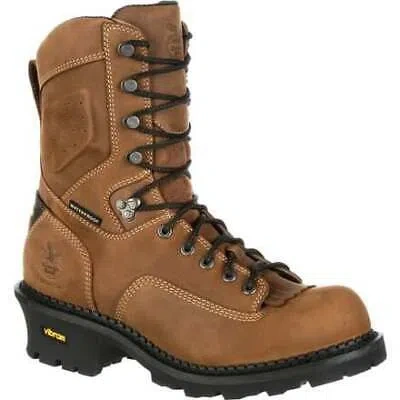 GEORGIA GEORGIA BOOT MEN'S 9" COMFORT CORE LOGGER SOFT TOE WATERPROOF WORK BOOT BROWN -