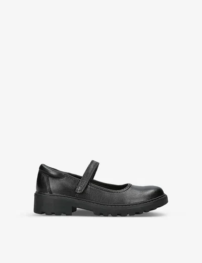 GEOX CASEY LOGO-DEBOSSED LEATHER SHOES 7-10 YEARS