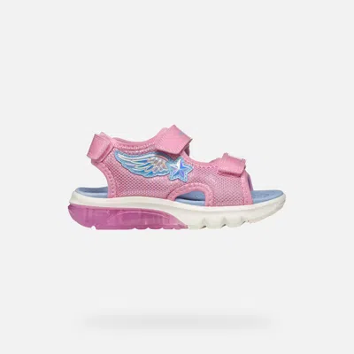 GEOX SANDAL CIBERDRON GIRL PINK/LIGHT SKY