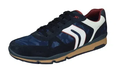 GEOX GEOX U SANDFORD A HERREN WIDLEDER NYLON FASHION SNEAKER TURNSCHUHE NAVY BLAU