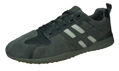 GEOX GEOX U SNAKE 2 A HERREN LEDER SNEAKER FASHION SCHUHE TRAINER GRAU