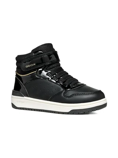 GEOX WASHIBA PATENT HIGH-TOP SNEAKERS