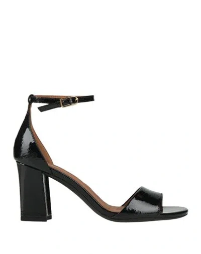 GEOX GEOX WOMAN SANDALS BLACK SIZE 8 LEATHER