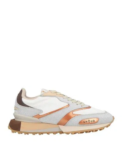 GHOUD VENICE GHŌUD VENICE WOMAN SNEAKERS OFF WHITE SIZE 8 LEATHER, TEXTILE FIBERS