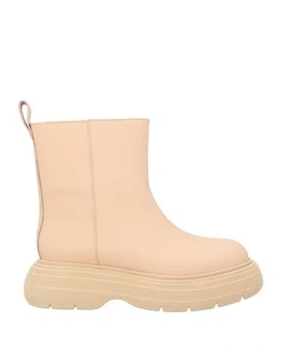GIA BORGHINI GIA BORGHINI WOMAN ANKLE BOOTS BLUSH SIZE 8 CALFSKIN