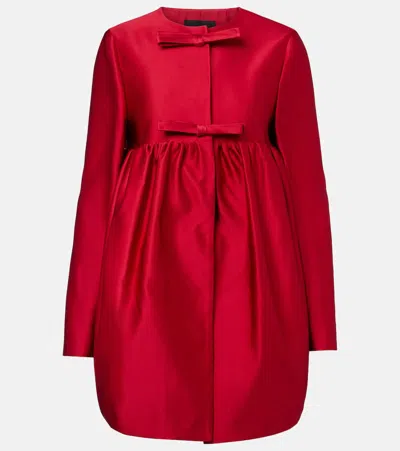 GIAMBATTISTA VALLI BOW-DETAIL SATIN COAT