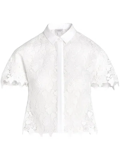 GIAMBATTISTA VALLI CROPPED MACRAMÉ BLOUSE