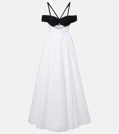 GIAMBATTISTA VALLI CUTOUT RUCHED OFF-SHOULDER COTTON GOWN