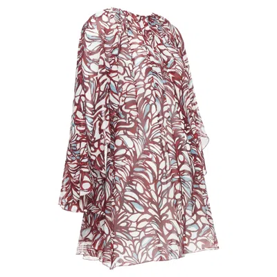 GIAMBATTISTA VALLI GIAMBA ABSTRACT PRINT CAPE DRESS