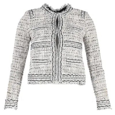 GIAMBATTISTA VALLI TWEED BLAZER IN GREY WOOL