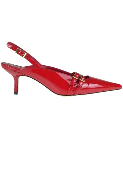 GIAMPAOLO VIOZZI PATENT LEATHER SLINGACK PUMPS
