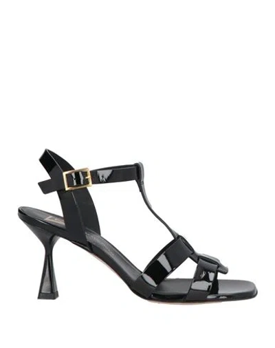 GIAMPAOLO VIOZZI GIAMPAOLO VIOZZI WOMAN SANDALS BLACK SIZE 11 LEATHER