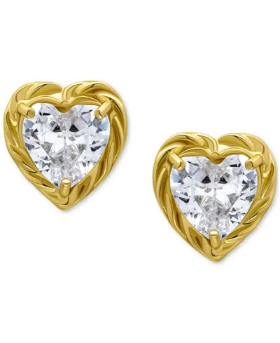 GIANI BERNINI CUBIC ZIRCONIA HEART ROPE FRAME STUD EARRINGS, EXCLUSIVELY AT MACY'S