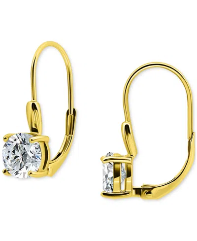 GIANI BERNINI ROUND CUBIC ZIRCONIA LEVERBACK EARRINGS IN GOLD VERMEIL OVER STERLING SILVER, MACY'S EXCLUSIVE