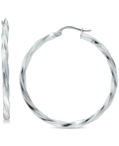 GIANI BERNINI TWIST HOOP EARRINGS IN STERLING SILVER, CREATED FOR MACY'S