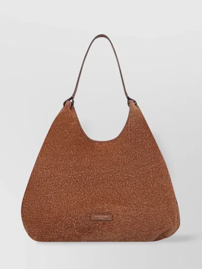 GIANNI CHIARINI SUEDE SHOULDER BAG GOLD-TONE HARDWARE