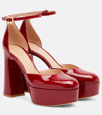GIANVITO ROSSI HILARY 100 PATENT LEATHER PLATFORM PUMPS