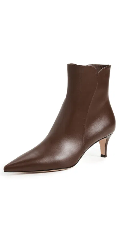 GIANVITO ROSSI LEVY 55MM VITELLO GLOVE BOOTIES BROWN