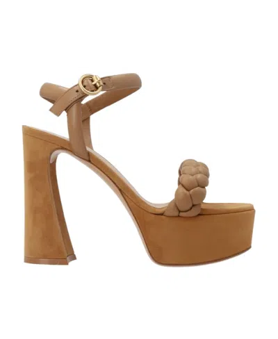 GIANVITO ROSSI LOGO HIGH-HEELED SANDALS