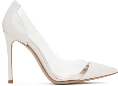 GIANVITO ROSSI OFF-WHITE PLEXI HEELS